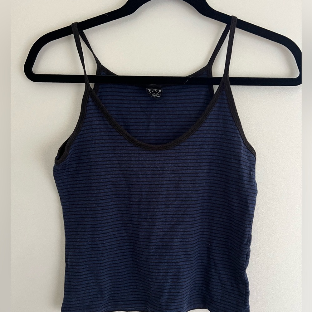 Striped Cropped Fitted Tank